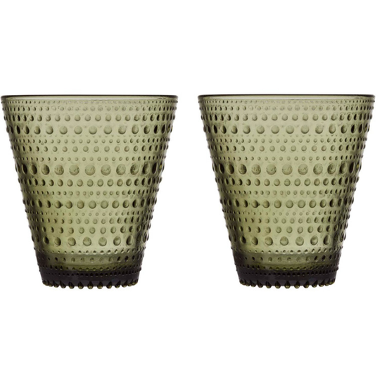 Iittala Kastehelmi-juomalasi, 2 kpl, sammaleenvihreä