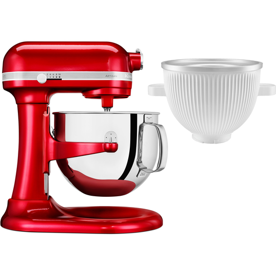 KitchenAid Artisan XL 7580ECA yleiskone + jäätelökone, punainen metallic