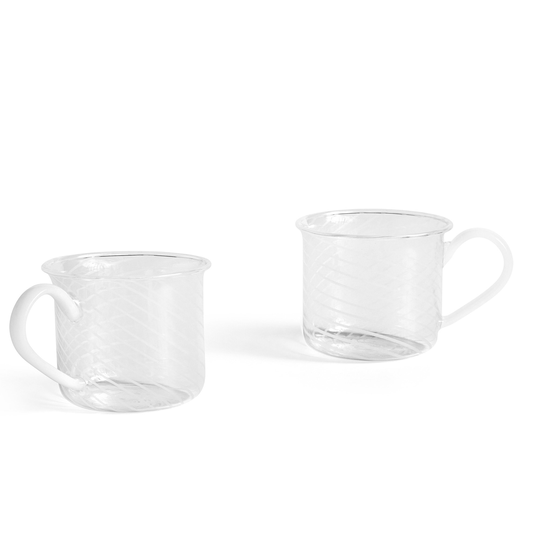 HAY Borosilicate kuppi, 2-pakkaus, white swirl
