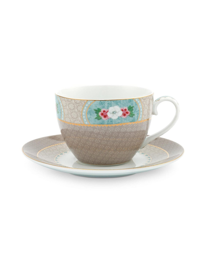 Blushing birds -cappuccinokuppi 280 ml ja lautanen