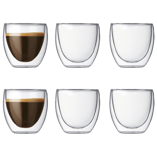 Bodum Kaksikerroksinen Pavina-espressolasi, 0,08 l, 6 kpl