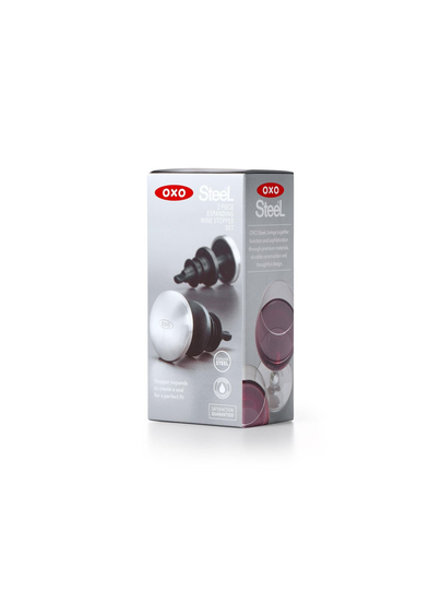 Steel expanding wine stopper -viinipullon korkki 2 kpl