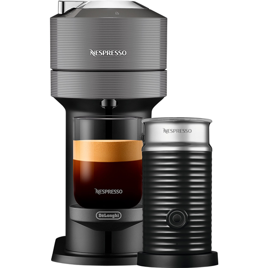 Nespresso Vertuo Next Value Pack kahvikone ja maidonvaahdotin, harmaa