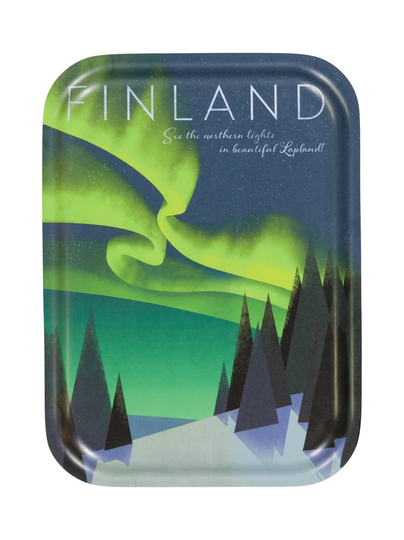 Northern lights come to finland -tarjotin