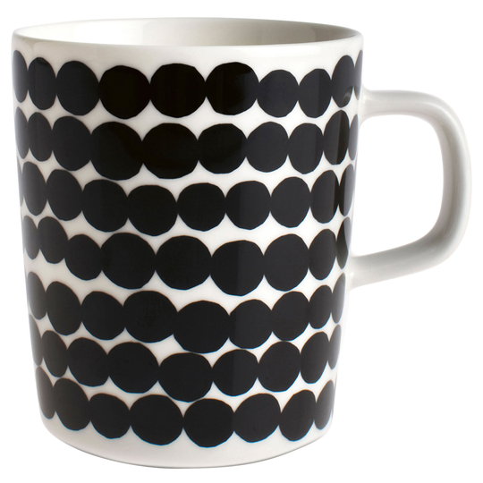 Marimekko Oiva-muki, 2,5 dl, siirtolapuutarha, musta