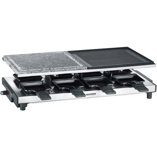 Severin Deluxe Raclette, jossa yhdistetty grillilevy