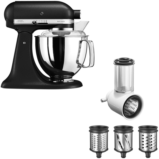 KitchenAid Artisan KSM175 -yleiskone + 5KSMVSA-raastinrauta, rustiikki musta