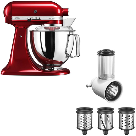 KitchenAid Artisan KSM175 -yleiskone, metallinpunainen + raastinrauta