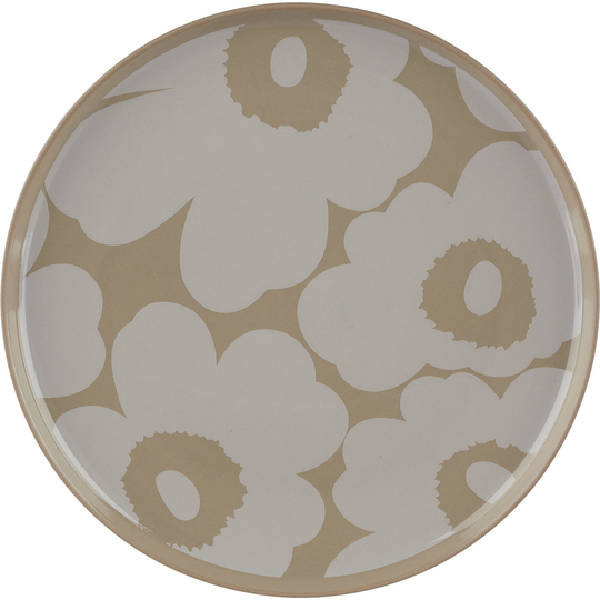 Marimekko Unikko lautanen, 20 cm, terra/white