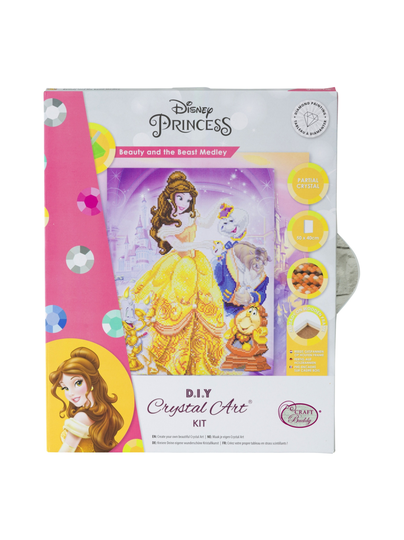 Disney princess crystal art askartelusetti kaunotar ja hirviö, 40 x 50 cm