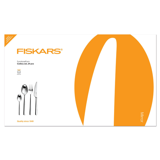 Fiskars Kiiltävä Functional Form -ruokailuvälinelaatikko, 24 osaa