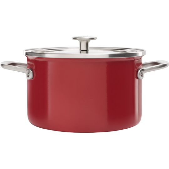 KitchenAid Cookware Collection -kattila, kannellinen, 20 cm, punainen