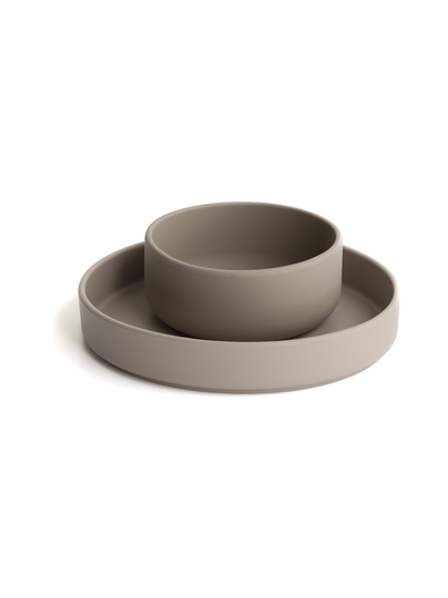 Lasten lautanen & kulho – grayish/taupe