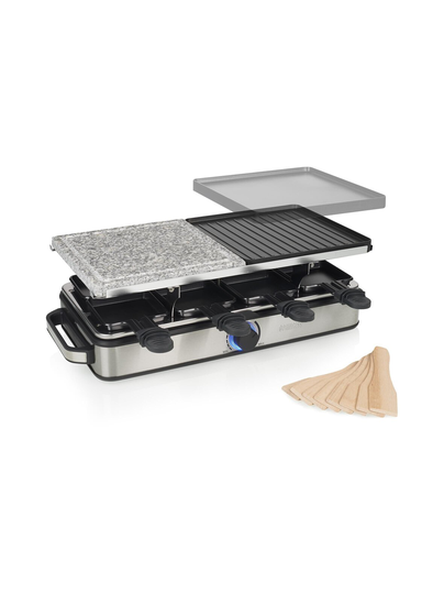 Raclette 8 stone and grill deluxe -raclettesetti