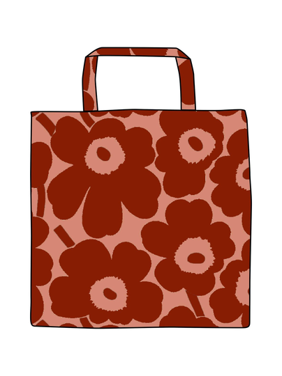 Pieni unikko -kangaskassi 44 x 43 cm