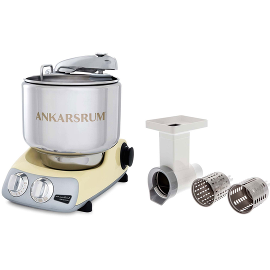 Ankarsrum Assistent AKM 6230 -yleiskone + vihannessilppuri, kermanvärinen