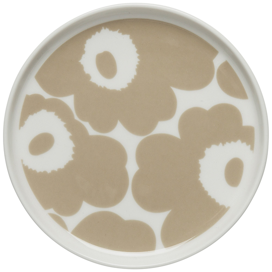 Marimekko Unikko-lautanen, 13,5 cm, valkoinen/beige