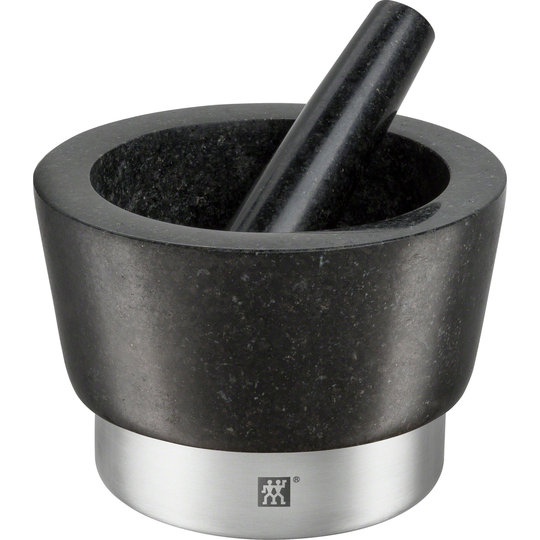Zwilling Spices-mortteli graniittia ja harjattua ruostumatonta terästä