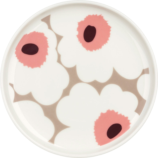 Marimekko Unikko lautanen, 13,5 cm, terra/white