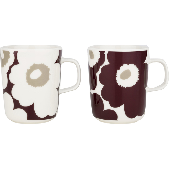 Marimekko Oiva Unikko muki, 2,5 dl, 2-pakkaus