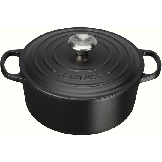 Le Creuset Pyöreä kattila 24 cm Mattamusta