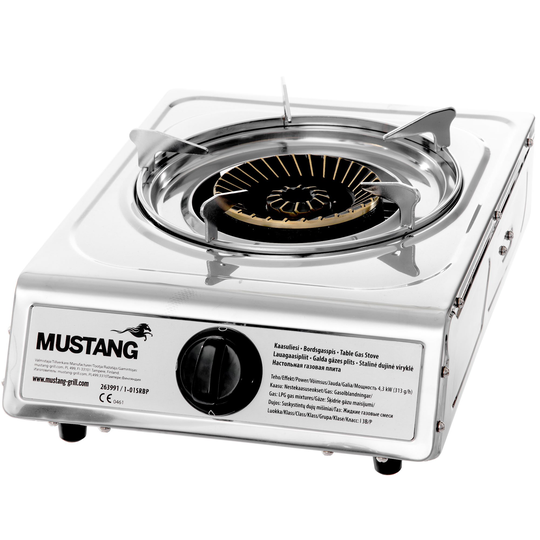Mustang Kaasukeittolevy, 1 poltin, ruostumaton teräs, 4,3 kW