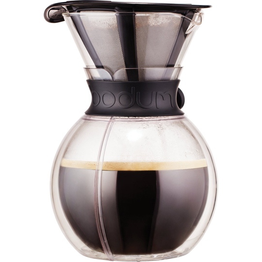 Bodum Pour over -kahvinkeitin, kaksikerroksinen lasi, musta
