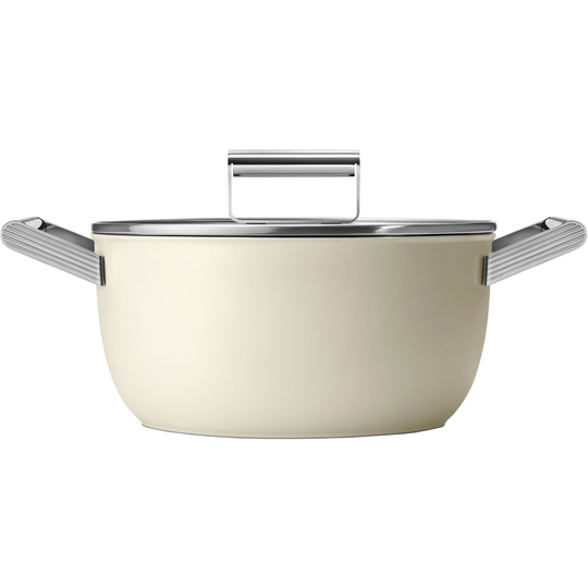 Smeg Kattila, kannellinen, 24 cm, kermanvaalea