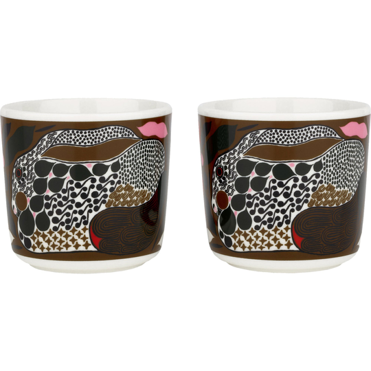 Marimekko Oiva Rusakko kuppi ilman kahvaa, 2l d, 2-pakkaus