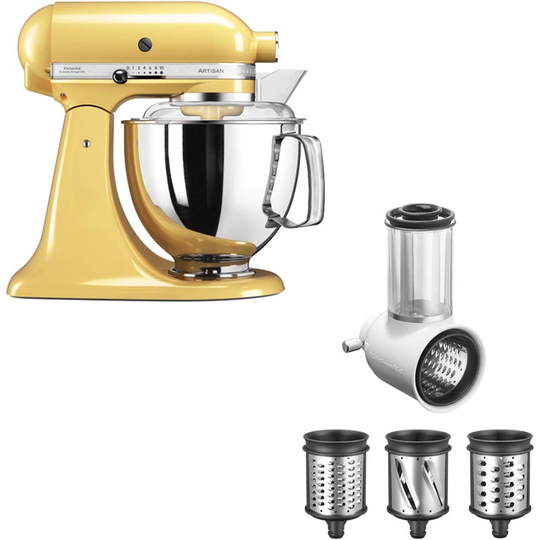 KitchenAid Artisan KSM175 -yleiskone, keltainen + raastinrauta