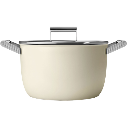 Smeg Kattila, kannellinen, 26 cm, kermanvaalea